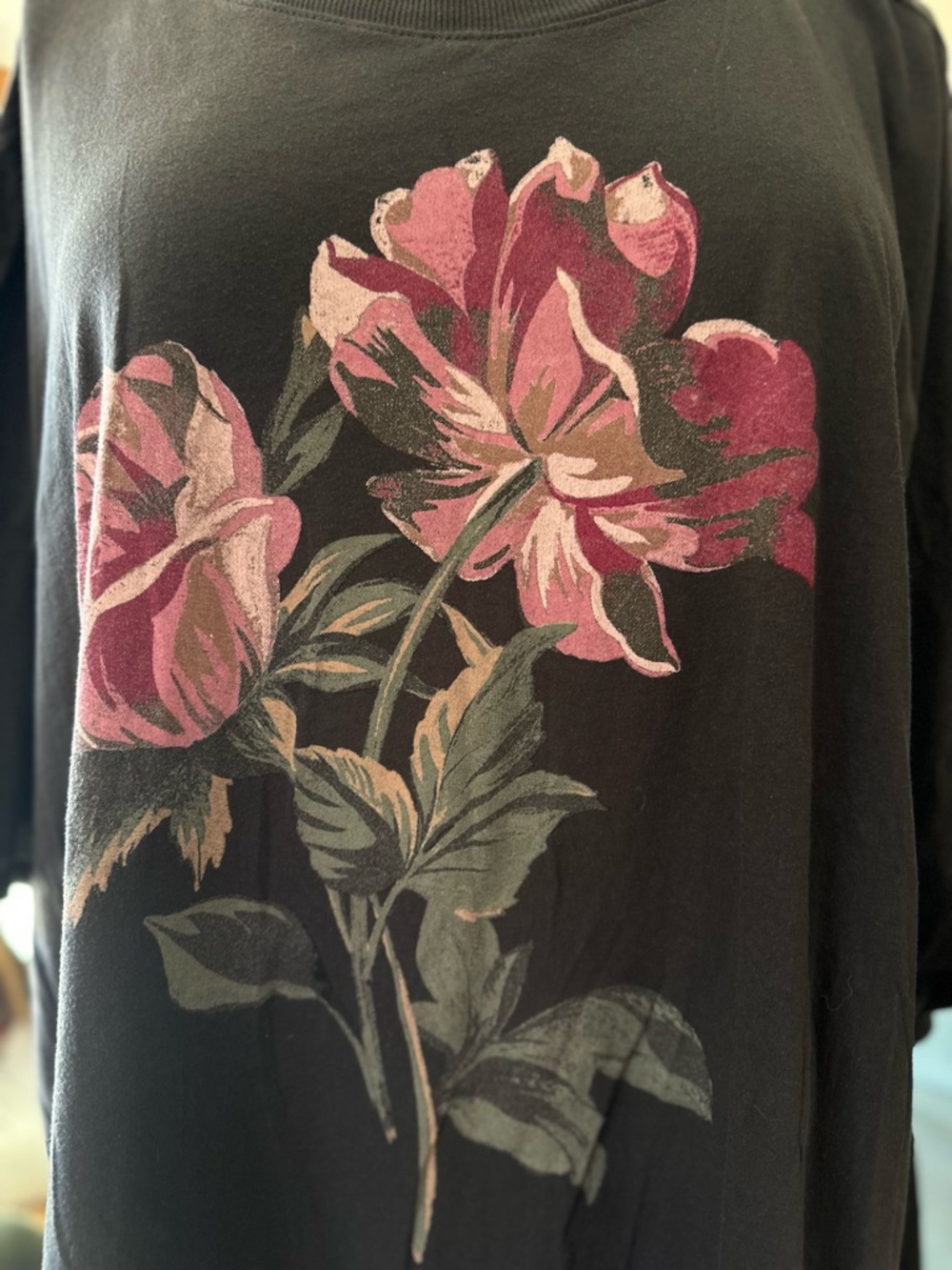 Torrid Two Roses Oversized Tunic Tee - Picture 4 of 9